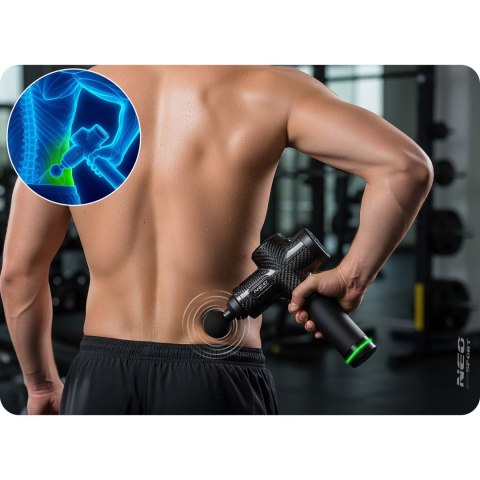 Pistolet Do Masażu Neo‑Sport NS‑503 – Bezprzewodowy Masażer Ciała, 9 Nakładek