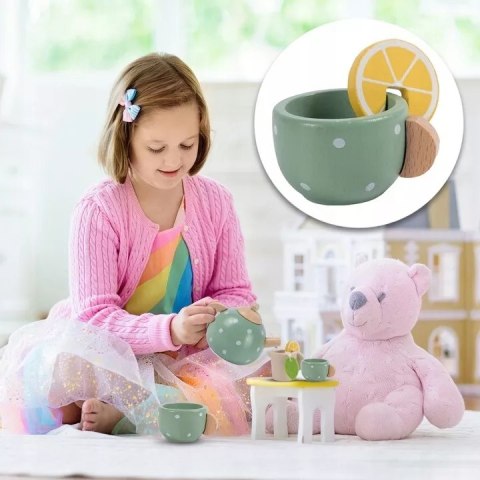 Drewniany Zestaw Do Herbaty Dla Dzieci 15 elementów 3+ , Filiżanki