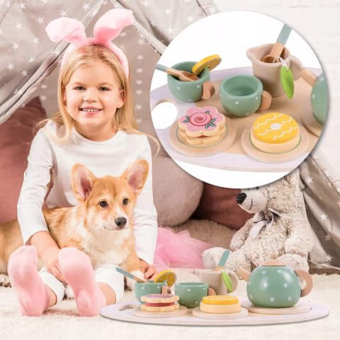 Drewniany Zestaw Do Herbaty Dla Dzieci 15 elementów 3+ , Filiżanki