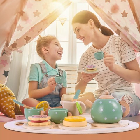 Drewniany Zestaw Do Herbaty Dla Dzieci 15 elementów 3+ , Filiżanki