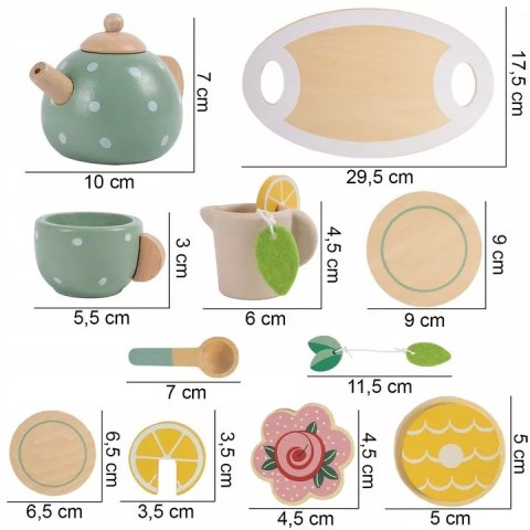 Drewniany Zestaw Do Herbaty Dla Dzieci 15 elementów 3+ , Filiżanki