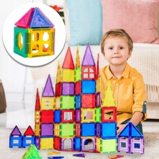 Klocki Magnetyczne 45 Elementów – Zestaw Edukacyjny Konstrukcyjny 3D Dla Dzieci