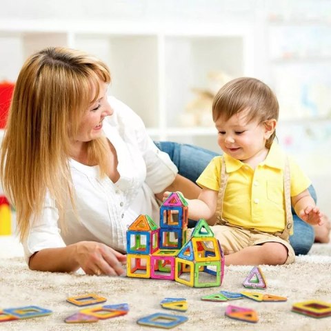 Klocki Magnetyczne 45 Elementów – Zestaw Edukacyjny Konstrukcyjny 3D Dla Dzieci