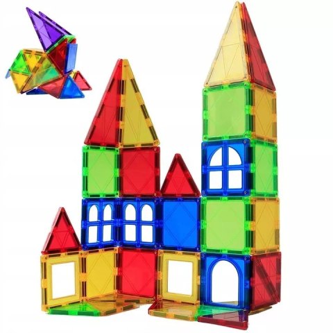 Klocki Magnetyczne 45 Elementów – Zestaw Edukacyjny Konstrukcyjny 3D Dla Dzieci
