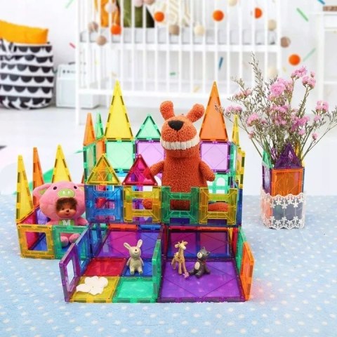 Klocki Magnetyczne 45 Elementów – Zestaw Edukacyjny Konstrukcyjny 3D Dla Dzieci