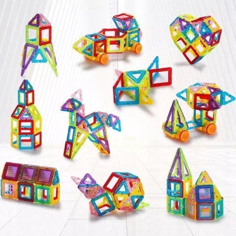 Klocki Magnetyczne 45 Elementów – Zestaw Edukacyjny Konstrukcyjny 3D Dla Dzieci