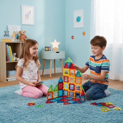 Magnetyczne Klocki Dla Dzieci 70 Elementów – Budowanie 2D I 3D