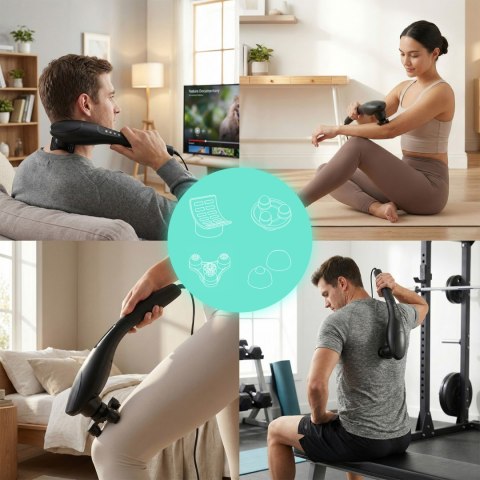 Masażer Ręczny ModernHome XB-309S Wibracyjny 20W 5 Trybów