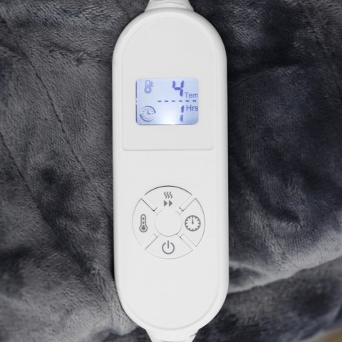 Koc Elektryczny Dwustronny 160x120 120W 9 Stopni Timer LED - Plusz, Pilot