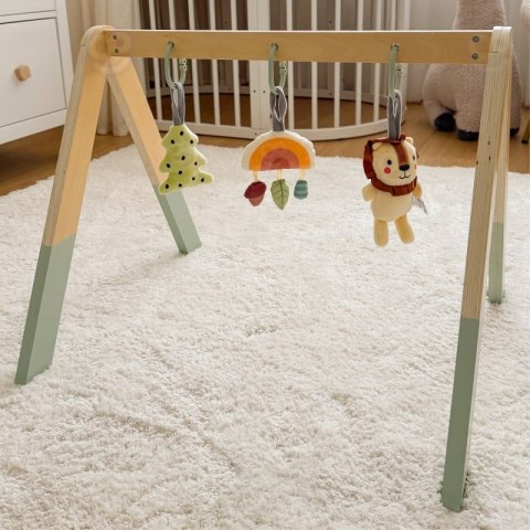 Mata edukacyjna Baby Gym Tooky Toy stojak drewniany zawieszki