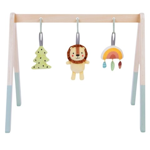 Mata edukacyjna Baby Gym Tooky Toy stojak drewniany zawieszki