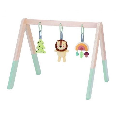 Mata edukacyjna Baby Gym Tooky Toy stojak drewniany zawieszki