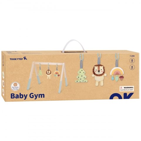 Mata edukacyjna Baby Gym Tooky Toy stojak drewniany zawieszki