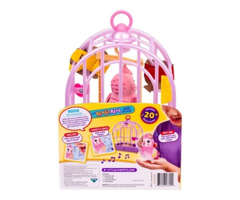 Moose Toys Interaktywny Ptaszek Little Live Pets Z Klatką, Różowy