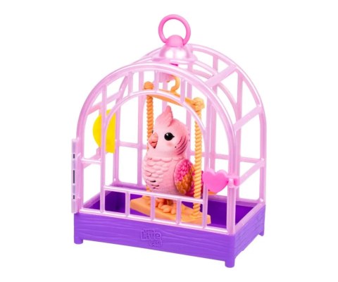 Moose Toys Interaktywny Ptaszek Little Live Pets Z Klatką, Różowy