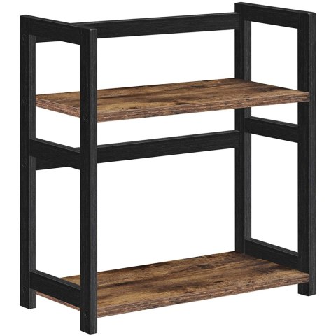 Półka na Przyprawy 2 Poziomy Loft OSKAR Brąz Czarna
