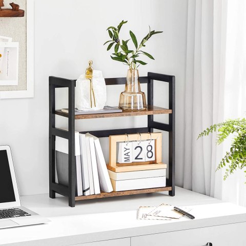 Półka na Przyprawy 2 Poziomy Loft OSKAR Brąz Czarna