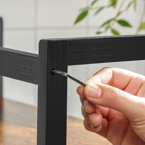 Półka na Przyprawy 2 Poziomy Loft OSKAR Brąz Czarna