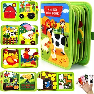 Książeczka sensoryczna filcowa Montessori farma dla dzieci 1+