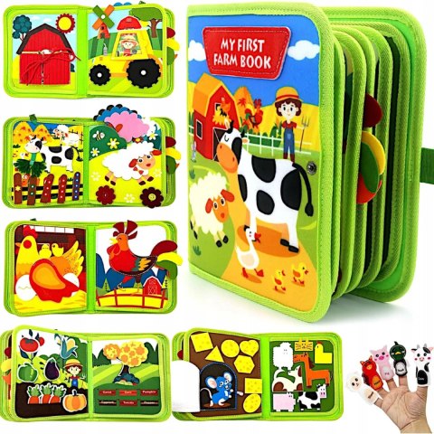 Książeczka sensoryczna filcowa Montessori farma dla dzieci 1+