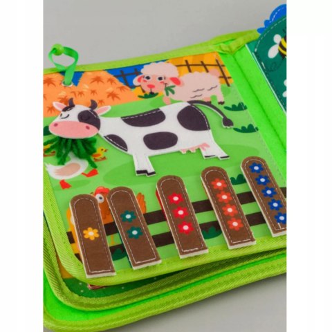 Książeczka sensoryczna filcowa Montessori farma dla dzieci 1+
