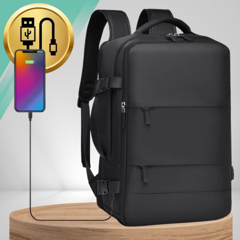 Plecak do Samolotu 40x30x20 Kabinowy USB Na Laptop 14"