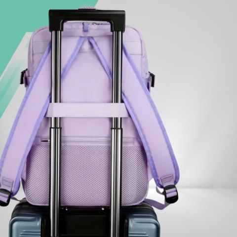 Plecak do Samolotu 40x30x20 Kabinowy USB Na Laptop 14" Fioletowy