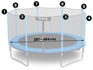Siatka do Trampoliny 397-404 cm 13FT 8 Słupków Neo-Sport
