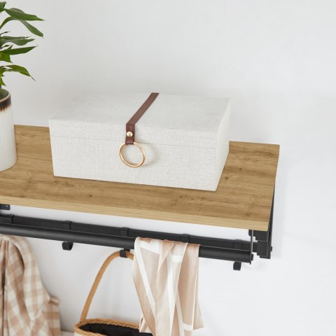 Półka Ścienna W Stylu Loft Z Wieszakami I Drążkiem