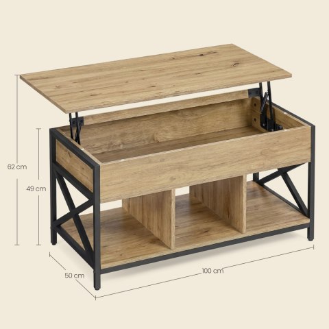 Ława Stolik Kawowy Loft Dąb Artisan Z Rozkładanym Blatem Oskar