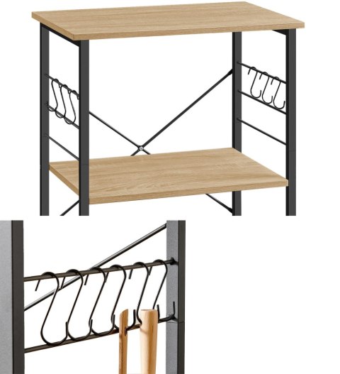 Szafka Kuchenna Na Kółkach Sonoma Regał Metalowy z Hakami Oskar