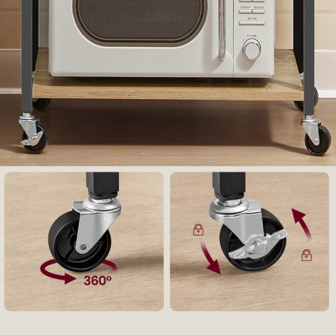 Szafka Kuchenna Na Kółkach Sonoma Regał Metalowy z Hakami Oskar