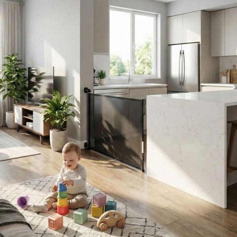 Bramka Roleta Zabezpieczająca Ochronna Na Schody 160 cm ECOTOYS