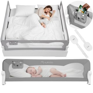 Osłona Zabezpieczająca Barierka na Łóżko 200 cm Nukido Szara