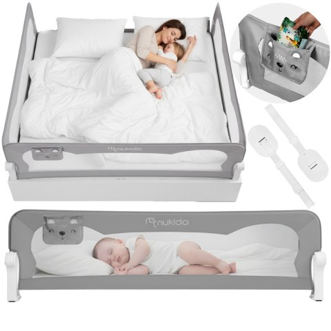 Osłona Zabezpieczająca Barierka na Łóżko 200 cm Nukido Szara