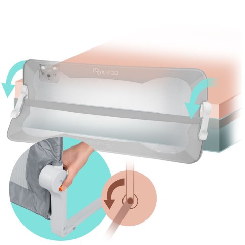 Osłona Zabezpieczająca Barierka na Łóżko 200 cm Nukido Szara