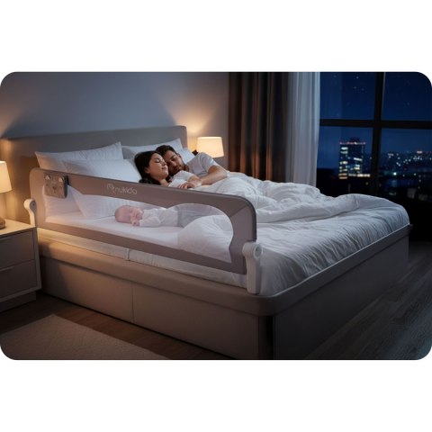 Osłona Zabezpieczająca Barierka na Łóżko 200 cm Nukido Szara