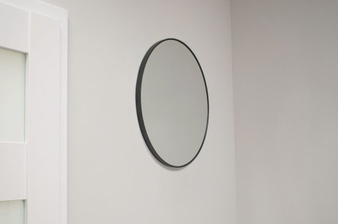 Lustro Okrągłe 50 Cm Loft Czarne Metalowa Rama Oskar
