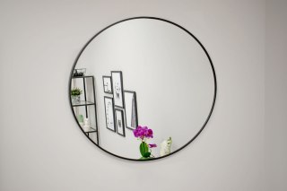 Lustro Okrągłe 50 Cm Loft Czarne Metalowa Rama Oskar