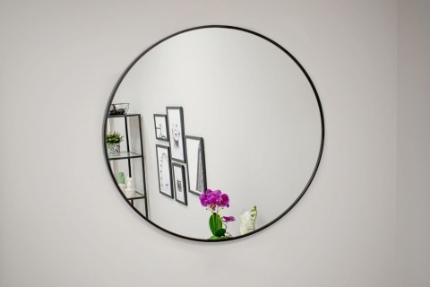 Lustro Okrągłe 50 Cm Loft Czarne Metalowa Rama Oskar