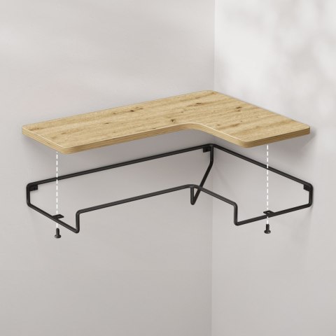 Półka Wisząca Loft Dąb Artisan Czarna Stal 40 Cm Oskar