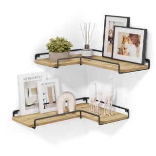 Półka Wisząca Loft Dąb Artisan Czarna Stal 40 Cm Oskar