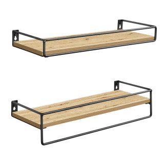 Półki Wiszące Loft Dąb Artisan Z Drążkiem Zestaw 2 Szt Oskar