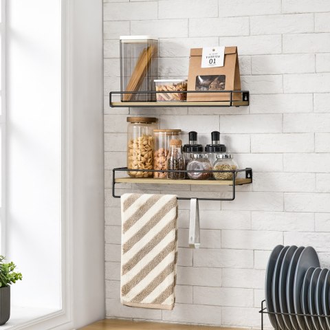 Półki Wiszące Loft Dąb Artisan Z Drążkiem Zestaw 2 Szt Oskar