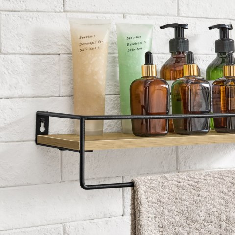 Półki Wiszące Loft Dąb Artisan Z Drążkiem Zestaw 2 Szt Oskar