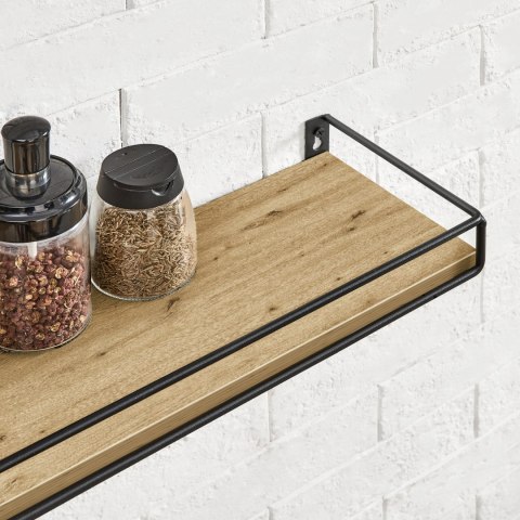 Półki Wiszące Loft Dąb Artisan Z Drążkiem Zestaw 2 Szt Oskar