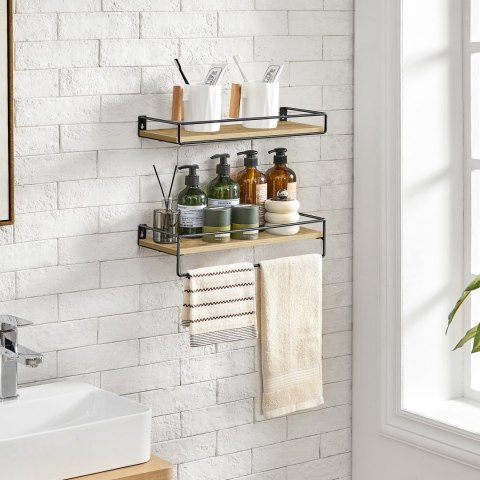 Półki Wiszące Loft Dąb Artisan Z Drążkiem Zestaw 2 Szt Oskar