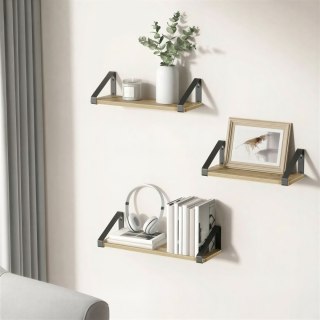 Półki Wiszące Dąb Artisan Loft Zestaw 3 Sztuki Oskar