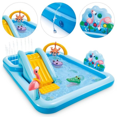 Plac Zabaw Dmuchany Dżungla INTEX 57161 257x216 cm Zjeżdżalnia
