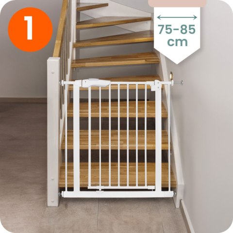 Barierka bramka zabezpieczająca dla dzieci biała Nukido